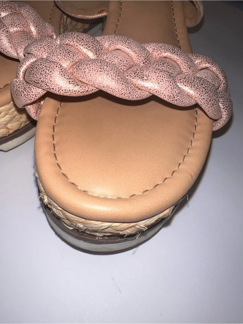 DV by Dolce Vita Girls Rose Gold Braided Strap Sandals